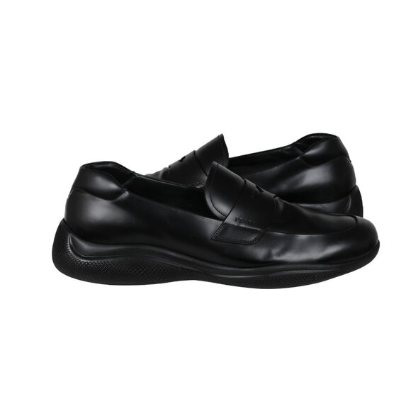 Prada Mens Spazzolato Rois Penny Loafers US 12 Uk 11 Black Leather Slip On main image 7